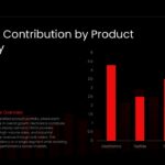 Trade Business Plan Template - Bright red bar charts displaying revenue performance across four key product categories