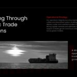 Trade Business Plan Template - Dramatic shipping imagery with strategic operations text creating compelling business vision