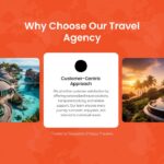 Travel Agency Business Plan Template - Competitive advantage slide with customer-centric approach and destinations