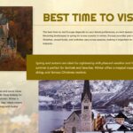 Travel Europe Timing Template - Seasonal travel guide with autumn castle and winter village imagery