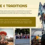 Travel Europe Culture Template - Traditions slide with Venetian carnival mask and festival imagery