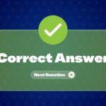 Correct Answer Feedback Slide - Green success message with checkmark symbol promoting quiz advancement