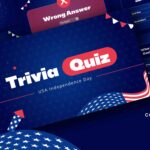 USA Independence Day Trivia Quiz Template - Dynamic cover showcasing interactive quiz elements with patriotic bunting design