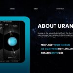 About Uranus Template Slide - Scientific imagery and key planet facts in professional layout