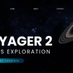 Voyager 2 Uranus Exploration PowerPoint Template - Title slide with dark space background and Uranus planet