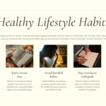 Healthy Habits - Five lifestyle practices shown through coffee art, reading, and mindful daily routines
