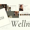 Wellness Template - Elegant cover showcasing overlapping preview slides with earth tones and sparkle accents