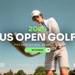 US Open Golf 2026 Template - Cover slide with female golfer