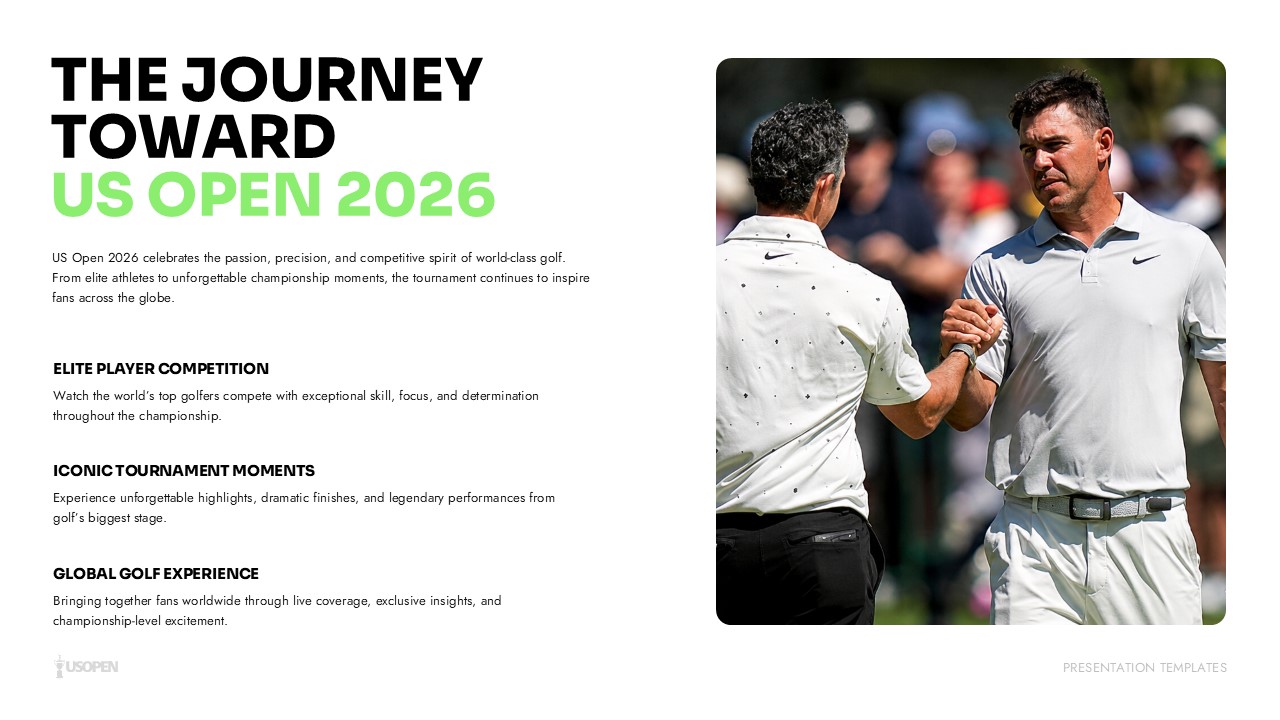 US Open Golf Template - Tournament preparation journey slide