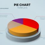 3D Pie Chart Template - Light theme slide with four-segment pie chart showing business percentages and callout boxes