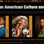 African American Culture Template - Trio of cultural icons Louis Armstrong, Maya Angelou, Beyoncé in vibrant frames