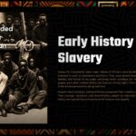 African American History Template - Historical slavery photograph with timeline text marking Civil War's 1865 ending