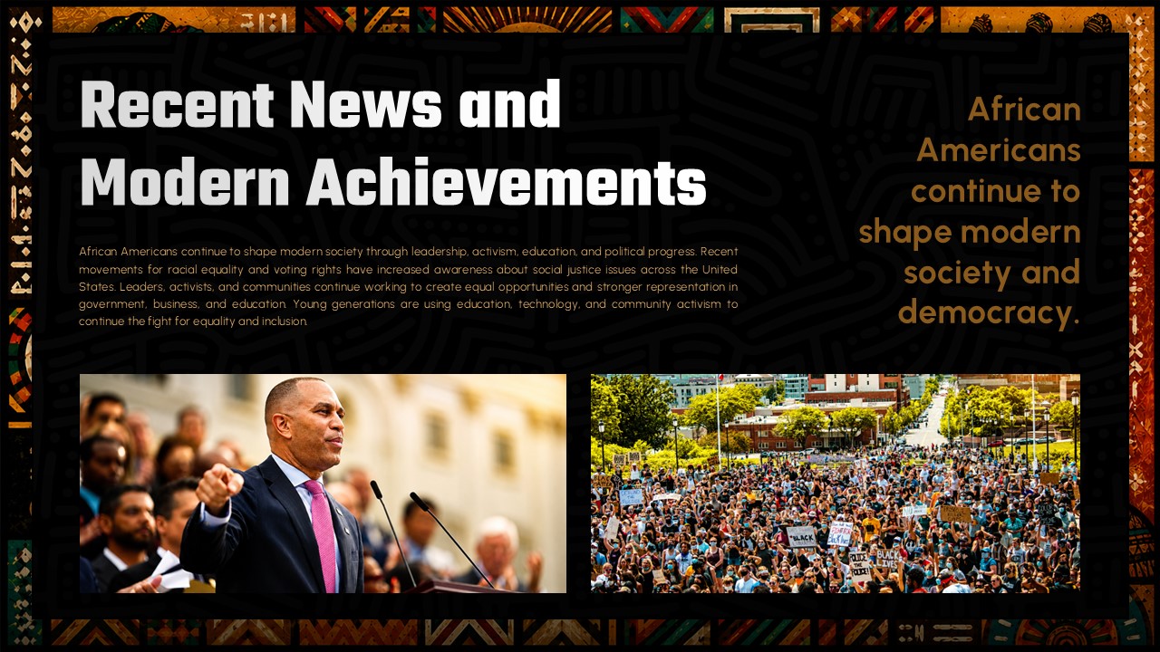 African American Modern Template - Political leadership and crowd activism showcasing contemporary democratic influence