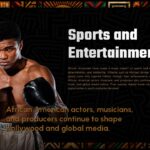 African American Sports Template - Michael Jordan and Muhammad Ali highlighting athletic excellence and entertainment impact
