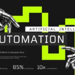 AI Automation Template - Title slide showcasing ROI statistics and business transformation benefits