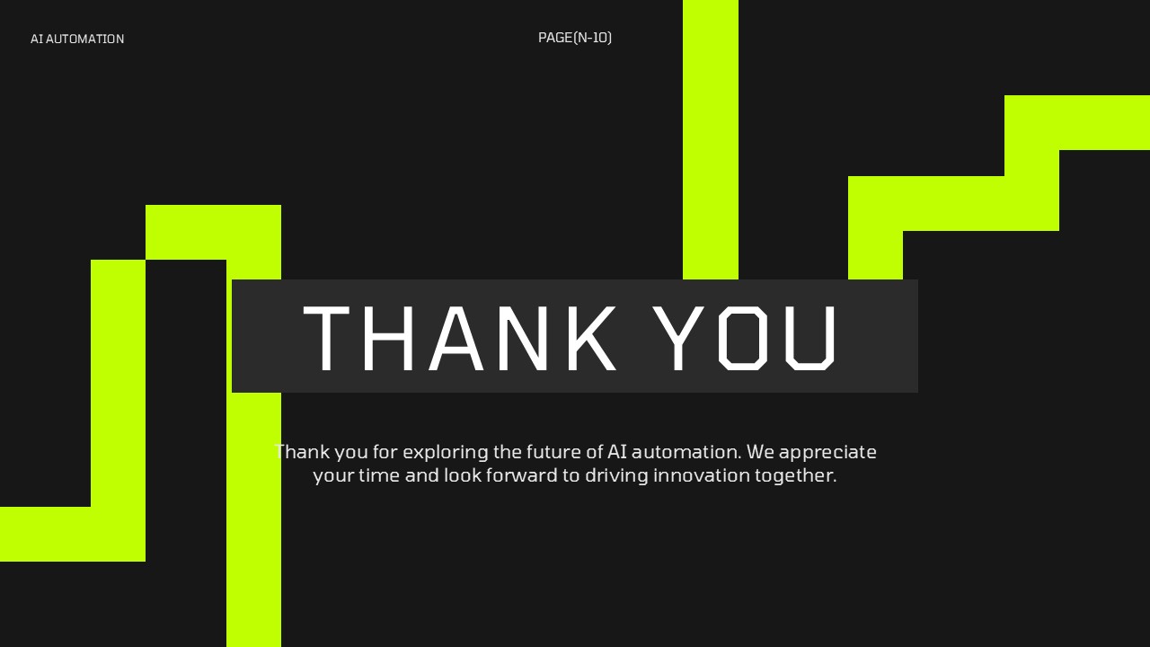AI Automation Template - Professional thank you slide for closing AI and technology presentations