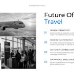 American Airlines Template - travel slide with aircraft flight image, gate area, and strategic points