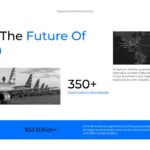 American Airlines Template - future slide with aircraft tarmac image, statistics, and global route map
