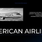 American Airlines Template - title slide with dark gradient background, aircraft image, and company headers