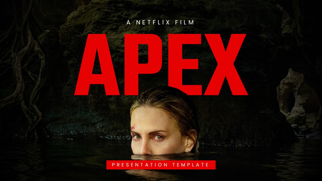 Apex Movie Template - Title slide to establish your film's brand and genre with dramatic thriller aesthetics