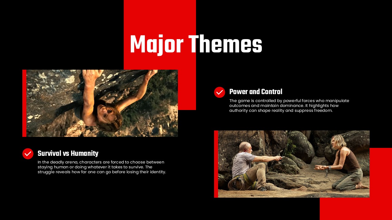 Apex Movie Template - Themes slide to explore deeper meanings and messages within your film narrative