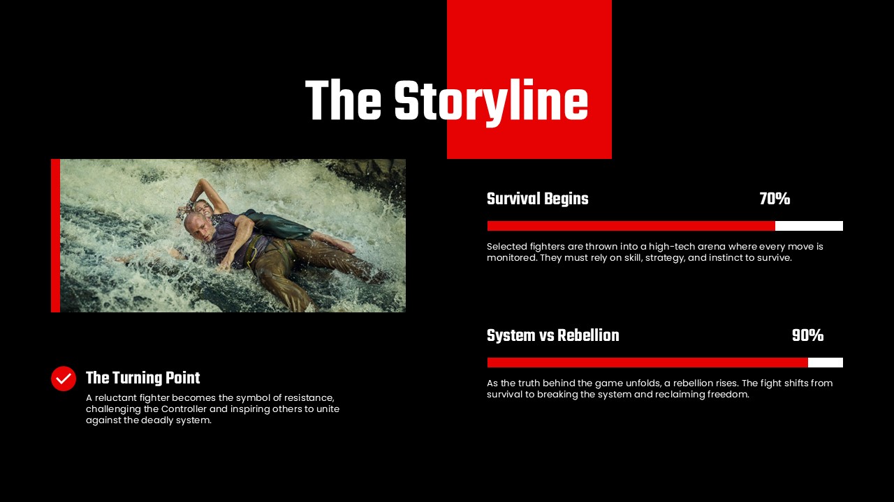 Apex Movie Template - Storyline slide to map out plot progression with timeline-style visual elements