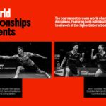 BWF Championships Events - Dual photography layout contrasting singles precision with doubles teamwork celebration