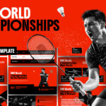BWF World Championships Template - Complete presentation showcase with dynamic player imagery and multiple slide previews