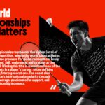BWF Championships Importance - Diagonal design showcasing championship significance with intense player competition imagery