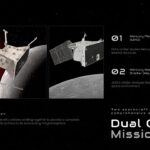 BepiColombo Mission Template - Spacecraft design slide with dual orbiter illustrations and technical specifications