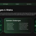 Big Data Challenges Template - Risks slide covering privacy, security, storage costs and governance issues