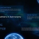 Blue Moon Template - Science slide with Lunar Cycle Tracking and Calendar Alignment text boxes, Earth image