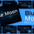 Blue Moon Template - Cover slide with cosmic background, large blue Earth image, title text and May 31 date