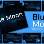 Blue Moon Template - Cover slide with cosmic background, large blue Earth image, title text and May 31 date