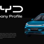 BYD Company Profile - Introduction slide with logo and vehicle