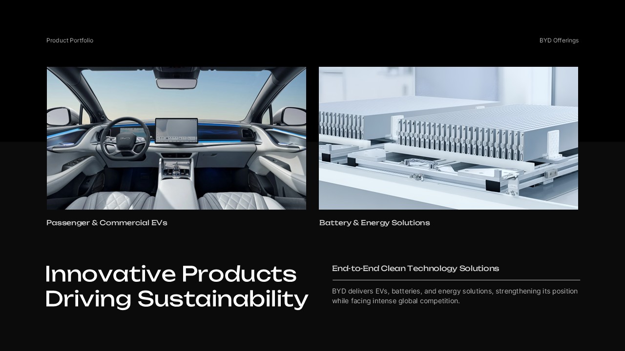 BYD Products - Vehicle interior and battery technology solutions