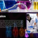 Chemical Education Conclusion - Illuminated lightbulb centerpiece surrounded by diverse student collaboration imagery