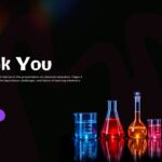 Chemical Education Thank You - Minimalist closing slide with signature laboratory glassware and molecular accents