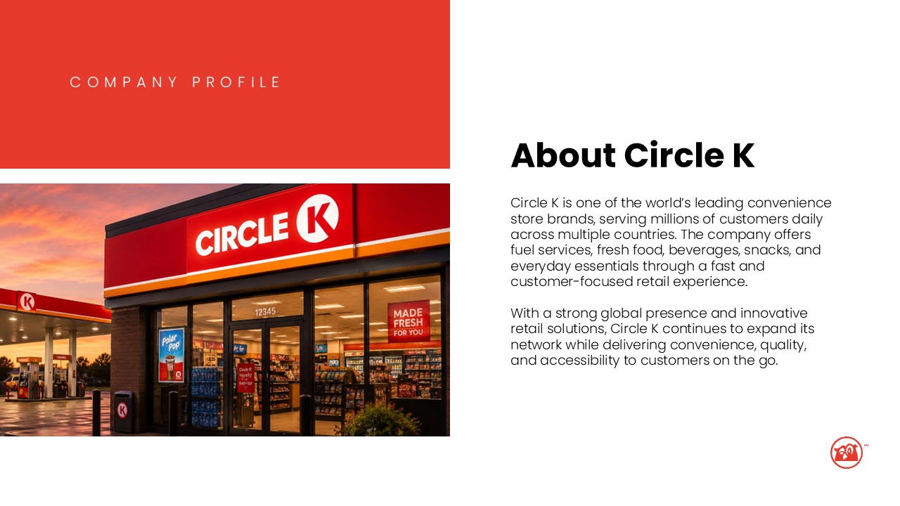 Circle K About Section Template - Two-column layout with store exterior