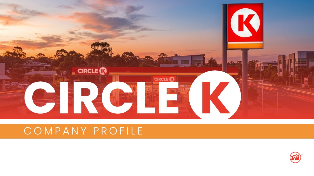 Circle K Company Profile Title Slide - Clean layout with store background