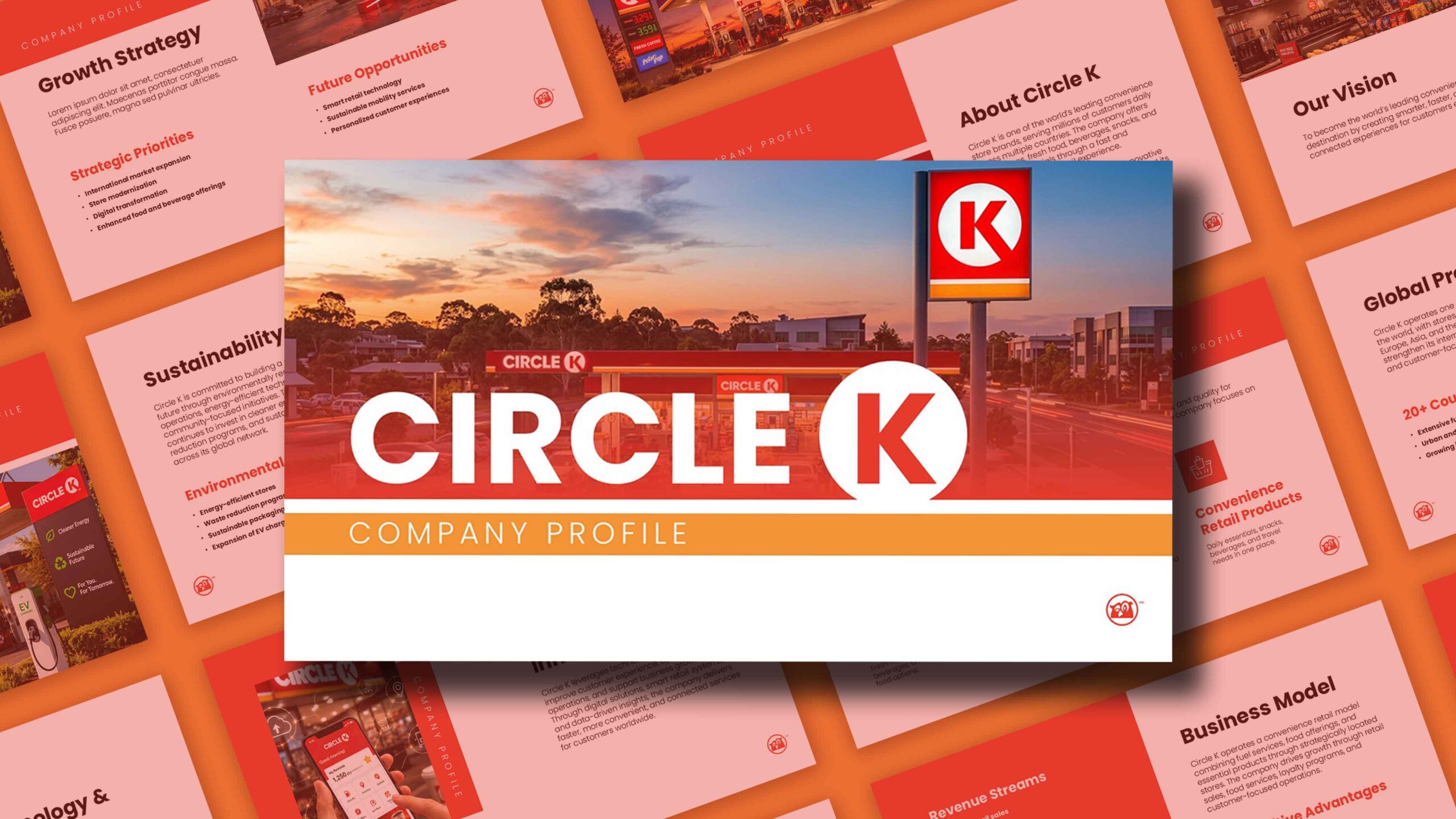 Circle K Company Profile Template - Cover slide with store image