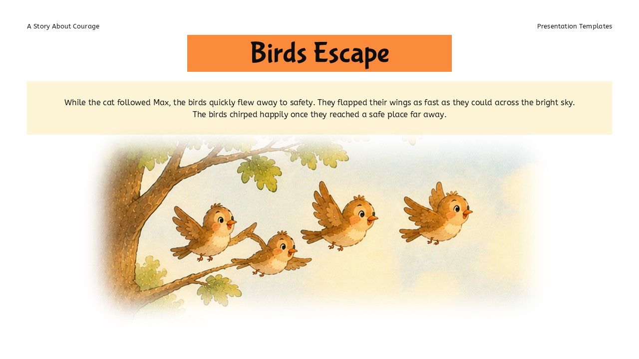 Courage Storyboard - Birds escape flying to safety