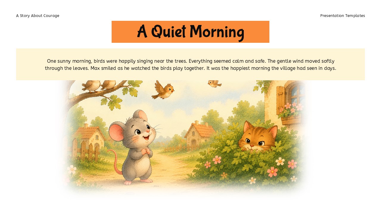 Courage Storyboard - Quiet morning scene with Max and birds