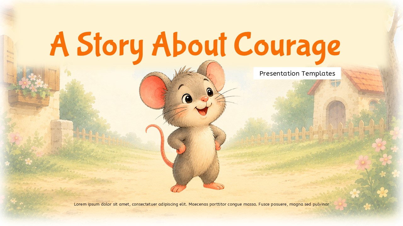 Courage Storybook Template - Title slide with mouse character Max