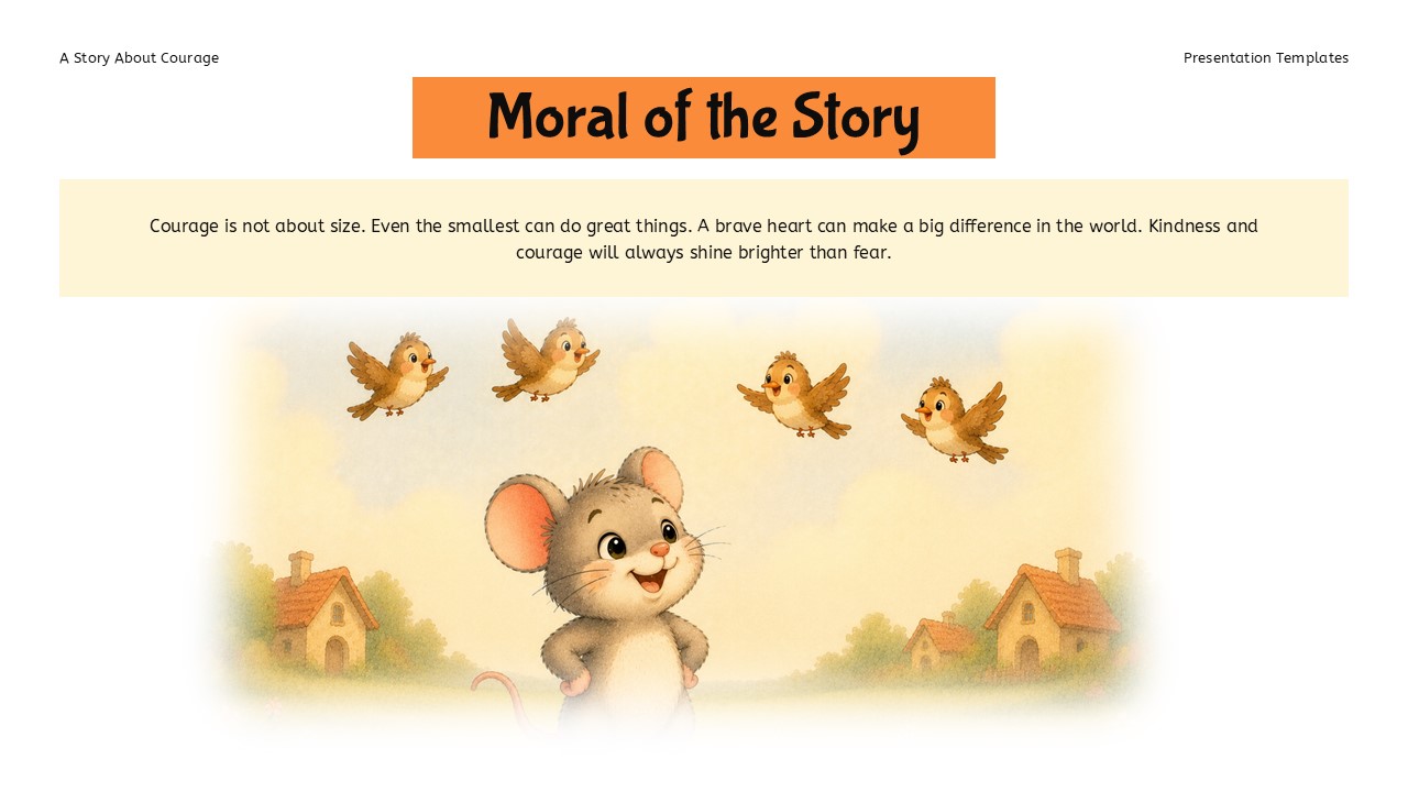 Courage Template - Moral lesson conclusion with Max and birds