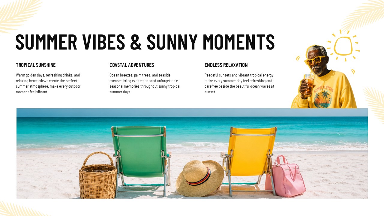 Beach Moments Template - three columns with beach chairs photo