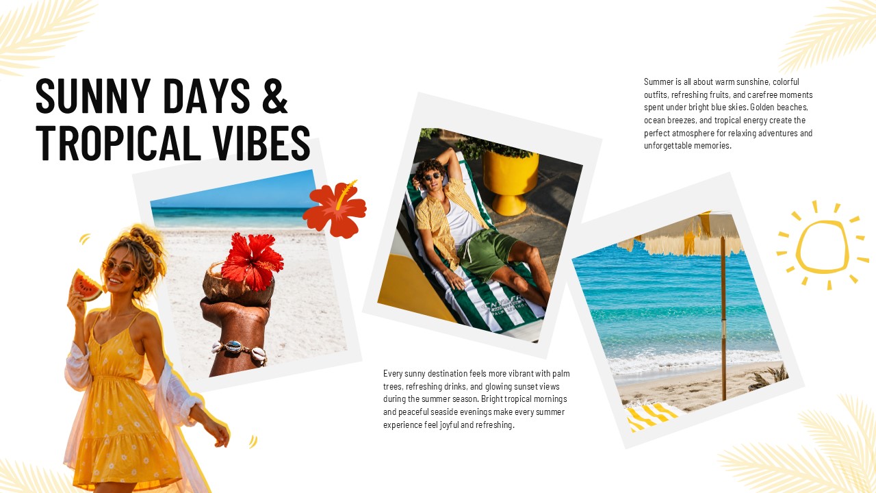 Photo Collage Template - scattered vacation photos layout