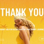 Thank You Template - closing slide with woman on orange background