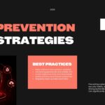 Prevention Strategies Template - 3D shield with security symbols and red best practices checklist