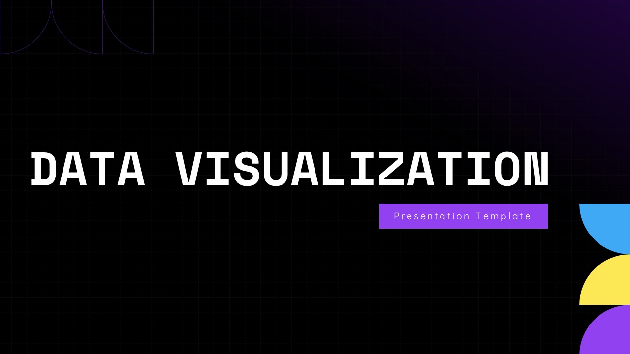 Data Visualization Template - Clean title slide with geometric design